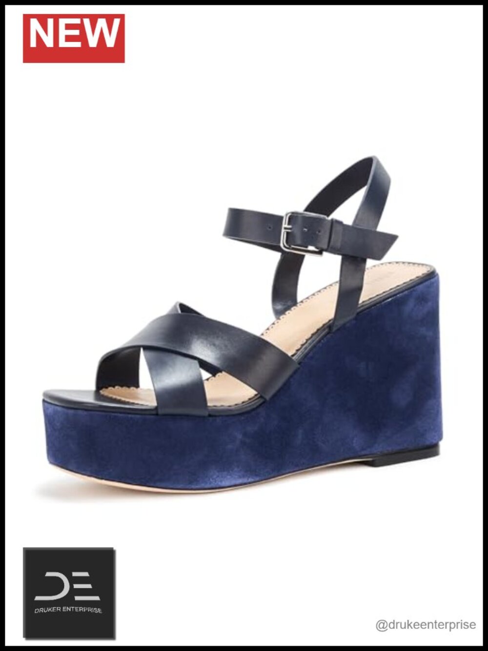 Suede Platform Wedge Sandals Slingback Heels Cinq a Sept